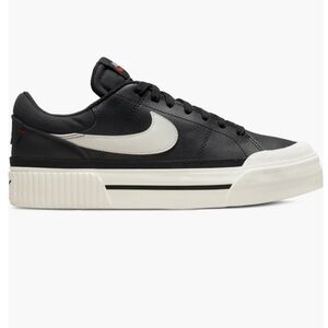 Nike Legacy Courts Platform Lift Black Low-Top Sneakers